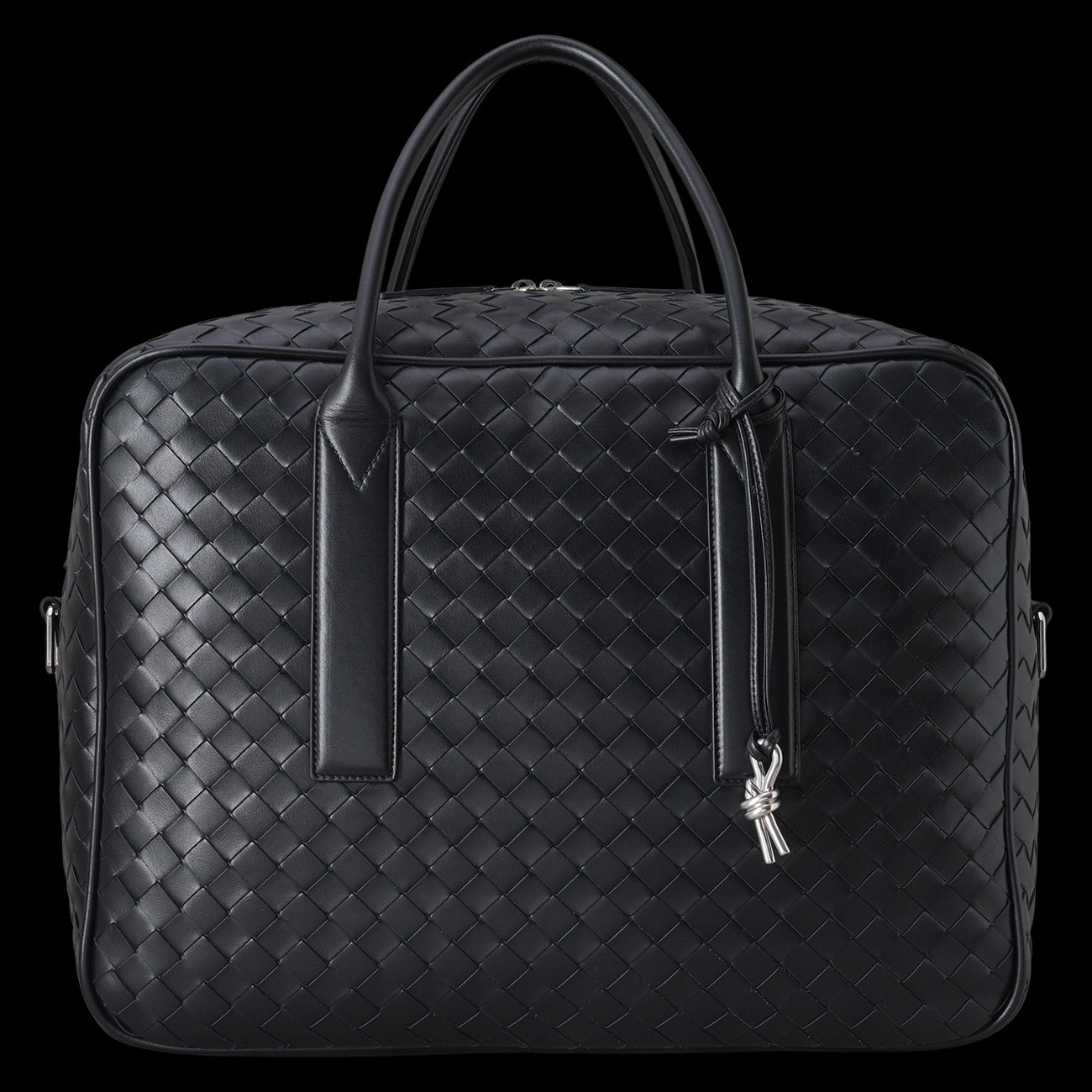BOTTEGA VENETA(USED)보테가베네타 인트레치아토 겟어웨이 미디엄 트래블백 블랙